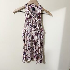 Torrid Womens Pink Floral Tie Front V Neck Tank Top Size 00